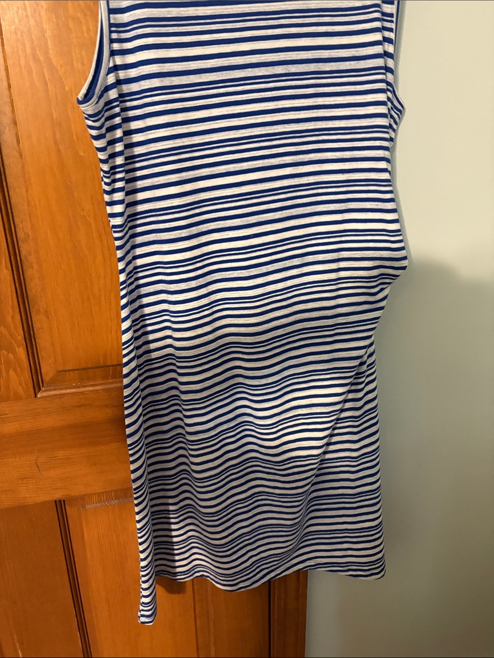 Talbots Blue & White Striped Side-Knot Midi Dress XL great condition. Sleeveless - Picture 10 of 11